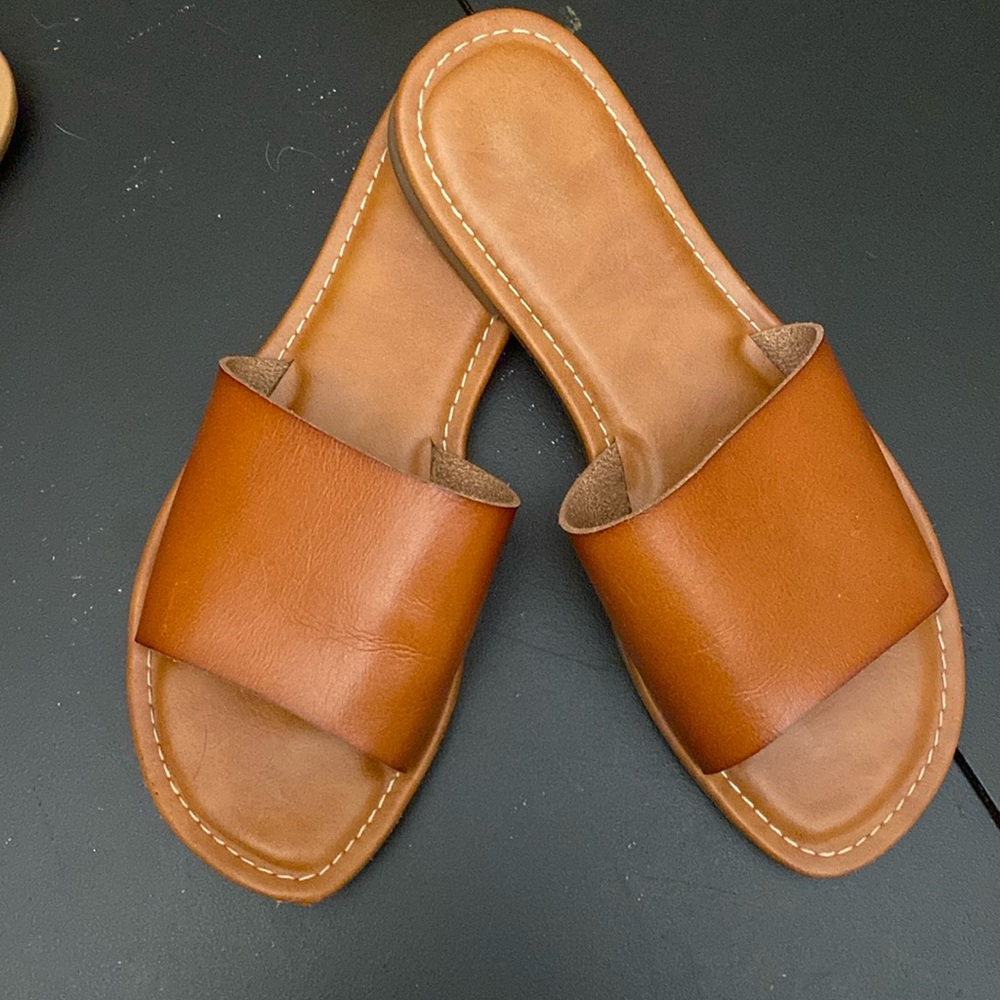 Michael Shannon Brown Slide Sandals
